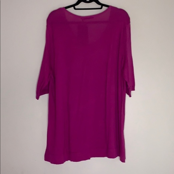 Daisy Fuentes Short Sleeve baby doll top plus size 2X women’s purple magenta - Picture 5 of 10
